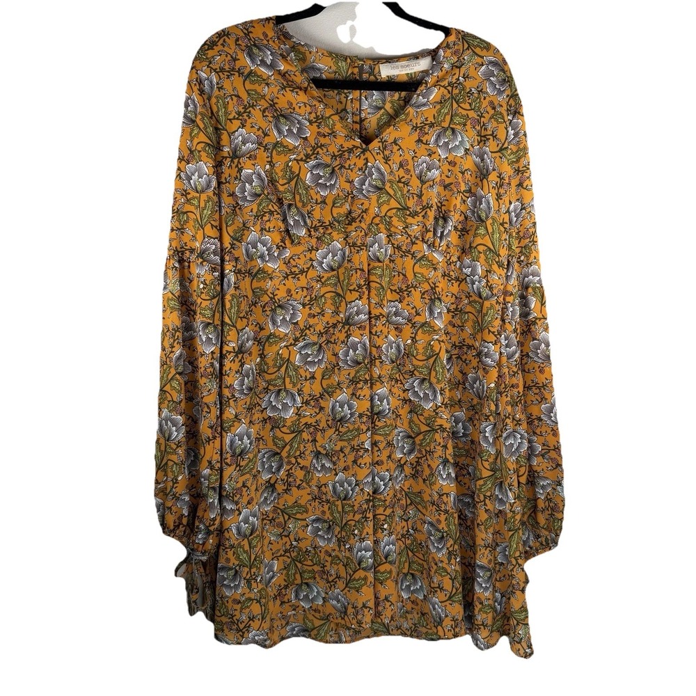 Les soeurs Mustard Yellow Floral Blouse dress Med‎ Boho Cottagecore Bridgerton